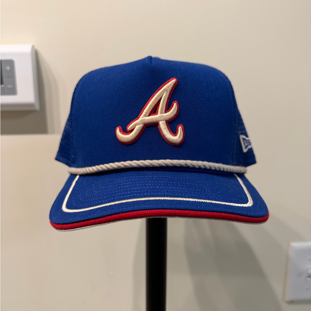 Atlanta Braves New Era A-Frame Trucker Rope Hat (Blue)